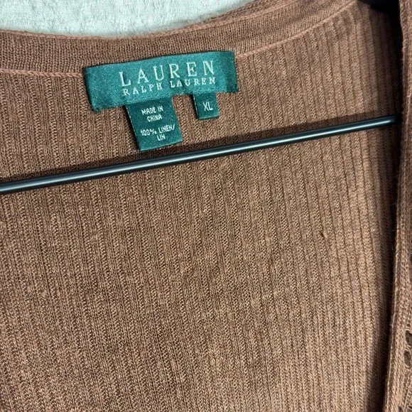 Ralph Lauren Brown Ruffled Blouse - Picture 2 of 6